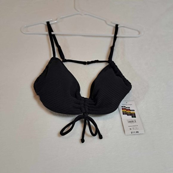 No Boundaries Junior’s Bikini Swim Top Black Large (11-13) NWT Padded Push‎ Up - Picture 1 of 7